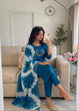Women's Chanderi Silk Kurta Pant Dupatta Set