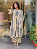 Silk Digital Print Kurti Pant Dupatta Set