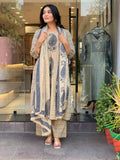 Silk Digital Print Kurti Pant Dupatta Set