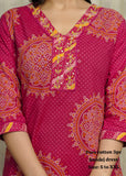 Pure Jaipuri Cotton Kurti Pant Dupatta Set