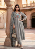 Hanshika Viscose Chinon Kurti Pant Dupatta Set