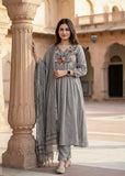 Hanshika Viscose Chinon Kurti Pant Dupatta Set