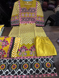 Heavy Cotton Kurti Pant Dupatta Set with Sequence Work