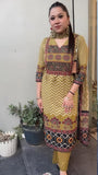 Heavy Cotton Kurti Pant Dupatta Set with Sequence Work