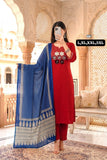 Premium Cotton Kurti Pant Dupatta Set with Embroidery
