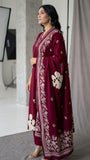 Premium Cotton Kurti Pant Dupatta Set with Embroidery