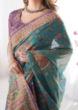 Premium Linen Tissue Silk Saree with Matching Blouse
