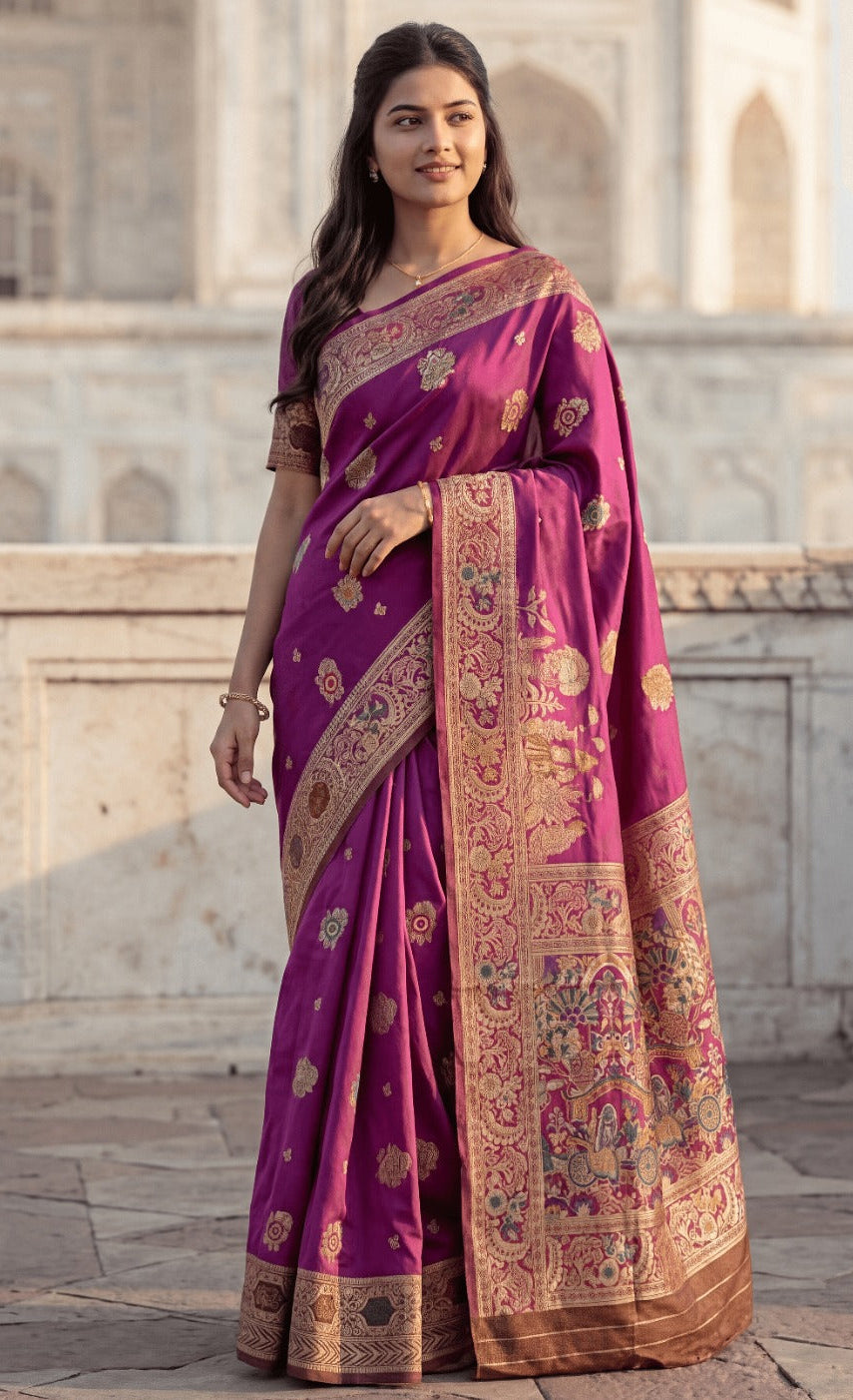 Traditional Ethnic Banarasi Soft Silk Saree for Women